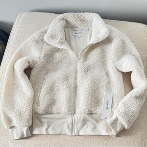Calvin Klein Cream Sherpa Jacket